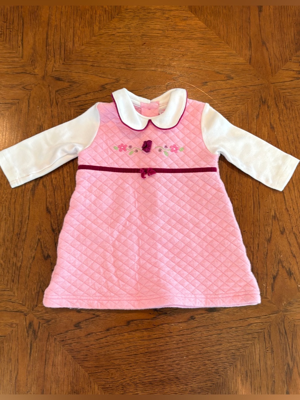 Vintage Carter's Pink and White Quilted Baby Dress